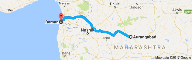 Aurangabad to Daman route, distance, time and road conditions