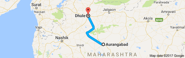 Aurangabad to Dhule   route, distance, time and road conditions