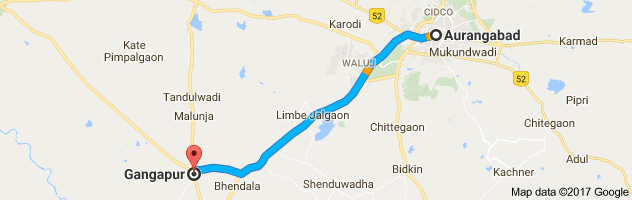 Aurangabad to Gangapur   route, distance, time and road conditions