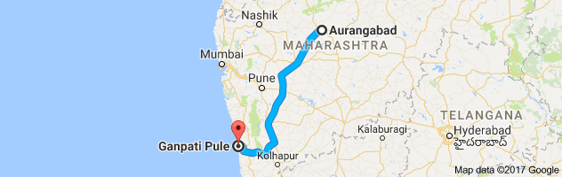 Aurangabad to Ganpatipule   route, distance, time and road conditions