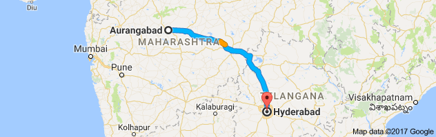 Aurangabad to Hyderabad  route, distance, time and road conditions