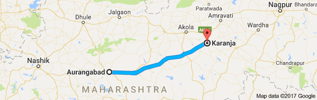 Aurangabad to Karanja route, distance, time and road conditions