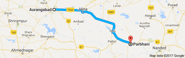 Aurangabad to Parbhani route, distance, time and road conditions