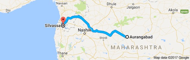 Aurangabad to Silvassa route, distance, time and road conditions