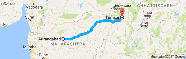 Aurangabad to Tumsar route, distance, time and road conditions