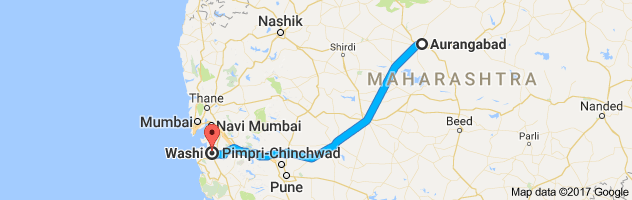 Aurangabad to Vashi route, distance, time and road conditions