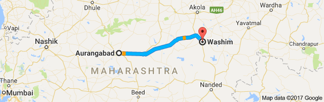 Aurangabad to Washim route, distance, time and road conditions