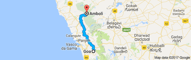 Goa to Amboli  route, distance, time and road conditions