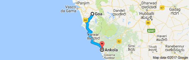 Goa to Ankola  route, distance, time and road conditions