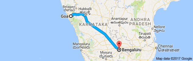 Goa to Bangalore  route, distance, time and road conditions