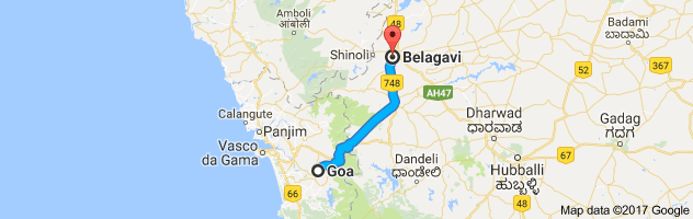 Goa to Belgaum  route, distance, time and road conditions