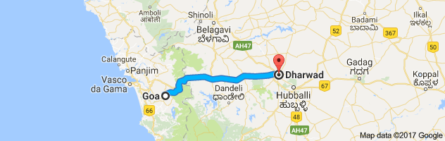 Goa to Dharwad route, distance, time and road conditions