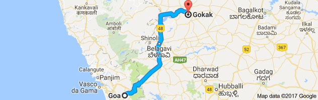 Goa to Gokak route, distance, time and road conditions