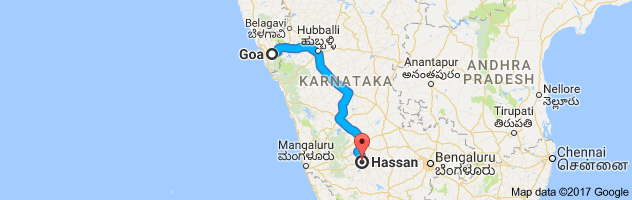 Goa to Hassan route, distance, time and road conditions