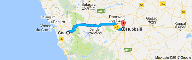 Goa to Hubli route, distance, time and road conditions