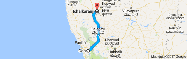 Goa to Ichalkaranji route, distance, time and road conditions