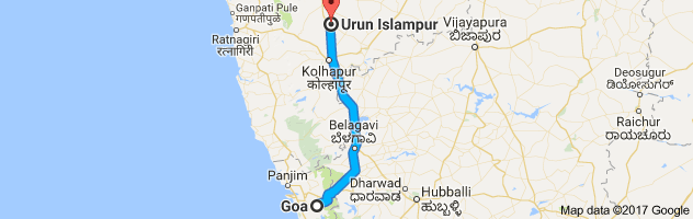 Goa to Islampur route, distance, time and road conditions