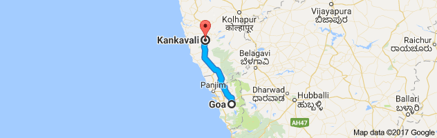 Goa to Kankavli   route, distance, time and road conditions