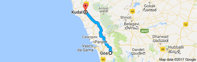 Goa to Kudal  route, distance, time and road conditions