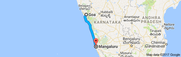 Goa to Mangalore  route, distance, time and road conditions