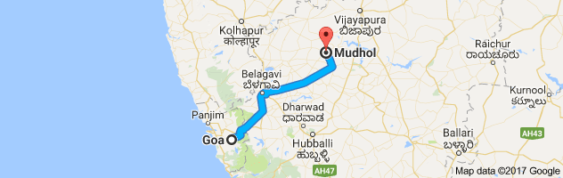 Goa to Mudhol route, distance, time and road conditions