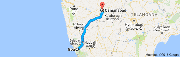 Goa to Osmanabad route, distance, time and road conditions