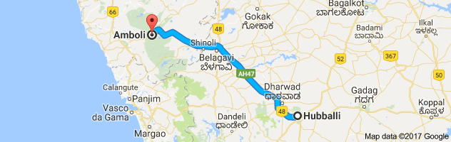 Hubli to Amboli route, distance, time and road conditions