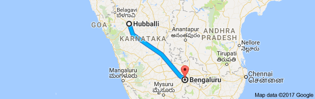 Hubli to Bangalore route, distance, time and road conditions