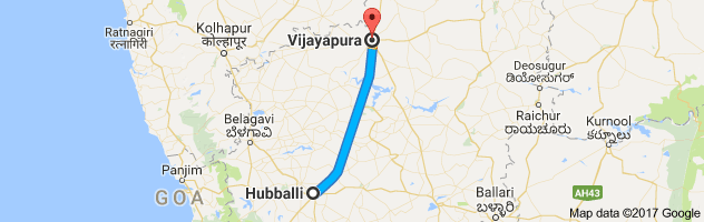 Hubli to Bijapur  route, distance, time and road conditions