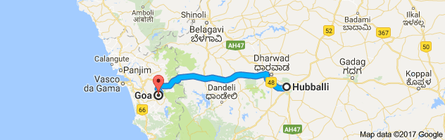 Hubli to Goa route, distance, time and road conditions