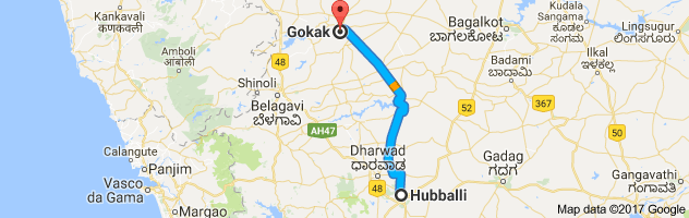 Hubli to Gokak route, distance, time and road conditions