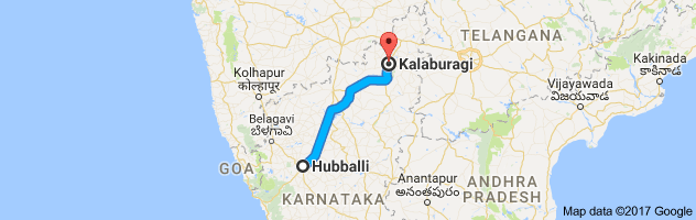 Hubli to Gulbarga route, distance, time and road conditions