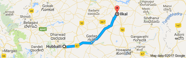 Hubli to IIkal route, distance, time and road conditions