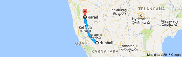 Hubli to Karadroute, distance, time and road conditions