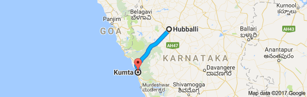 Hubli to Kumtaroute, distance, time and road conditions