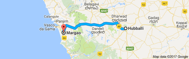 Hubli to Madgaon route, distance, time and road conditions