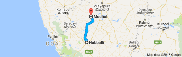 Hubli to Mudhol  route, distance, time and road conditions