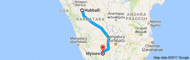 Hubli to Mysore route, distance, time and road conditions