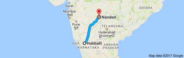 Hubli to Nanded route, distance, time and road conditions