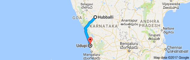 Hubli to Udupi  route, distance, time and road conditions