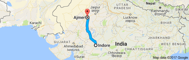 Indore to Ajmer route, distance, time and road conditions