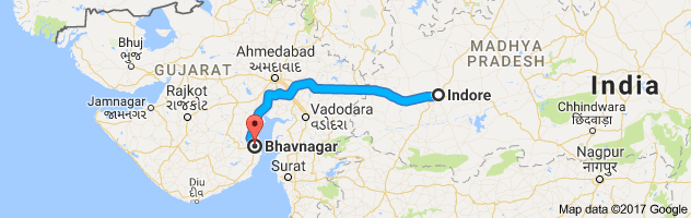 Indore to Bhavnagar route, distance, time and road conditions