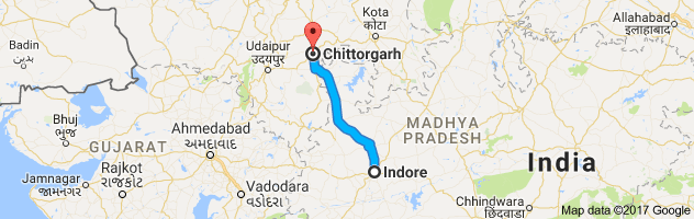 Indore to Chittorgarh route, distance, time and road conditions