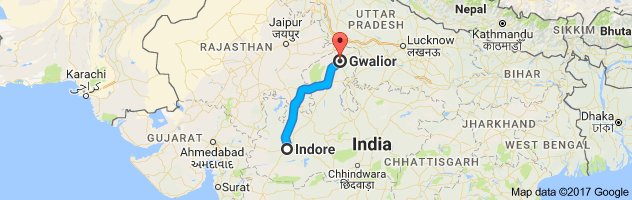 Indore to Gwalior route, distance, time and road conditions