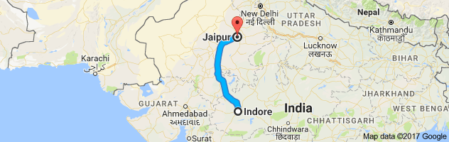 Indore to Jaipur route, distance, time and road conditions