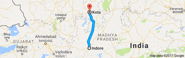 Indore to Kota route, distance, time and road conditions