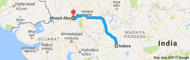 Indore to Mount Abu route, distance, time and road conditions