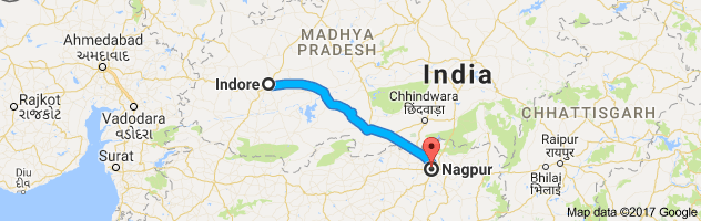 Indore to Nagpur route, distance, time and road conditions