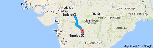 Indore to Nanded route, distance, time and road conditions