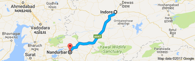 Indore to Nandurbar route, distance, time and road conditions